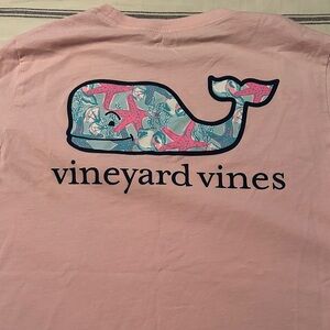 Vineyard Vines Pink Tee with Whale and Starfish